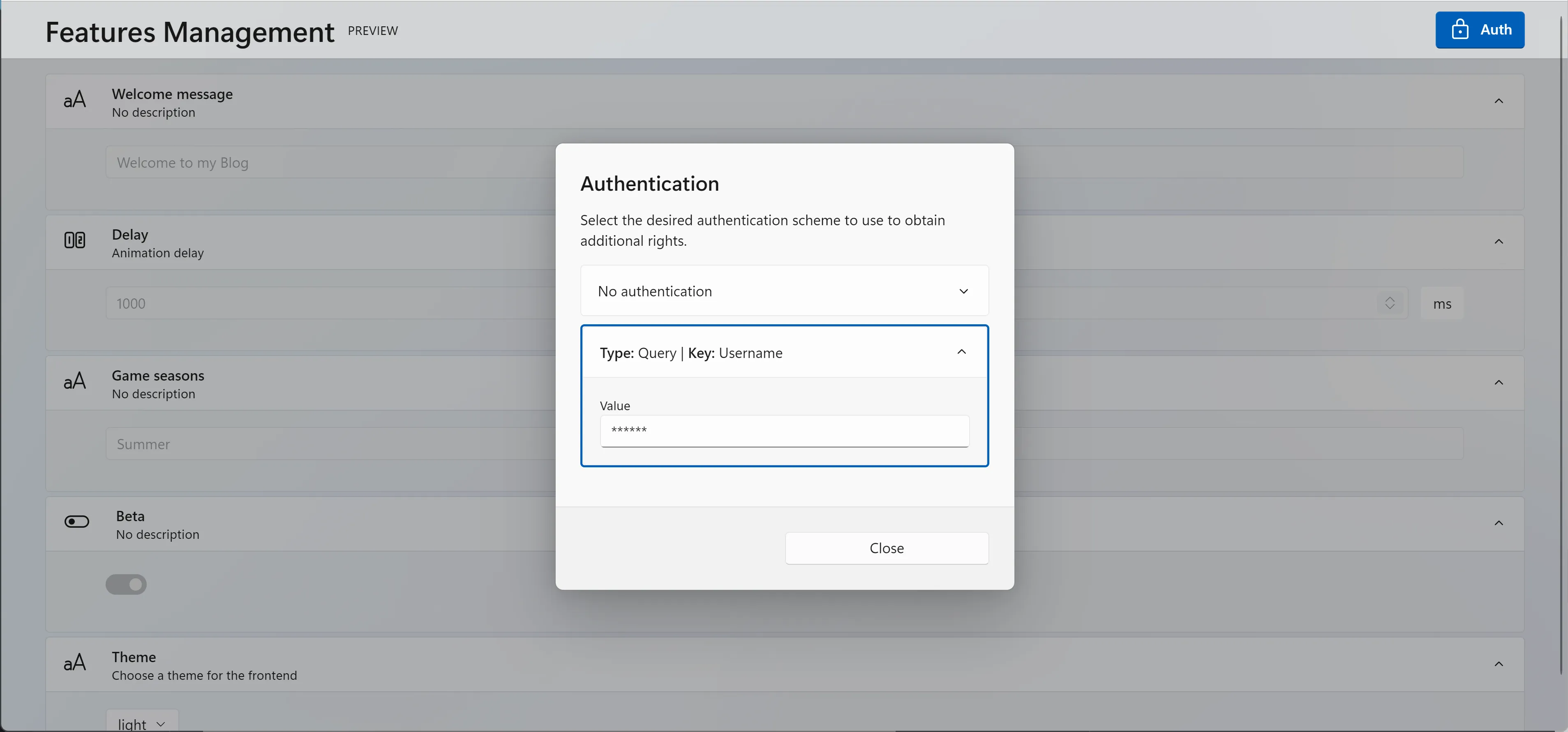 Features UI - Auth